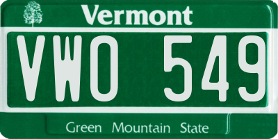 VT license plate VWO549