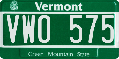 VT license plate VWO575