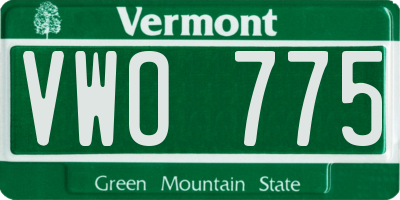 VT license plate VWO775