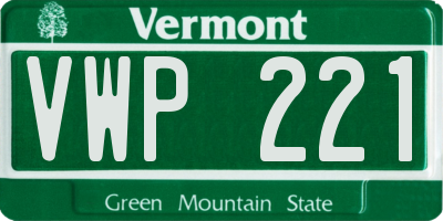 VT license plate VWP221