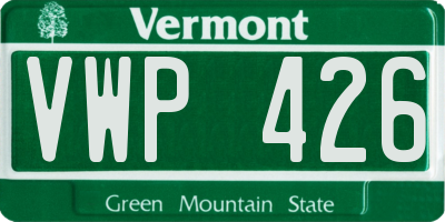 VT license plate VWP426