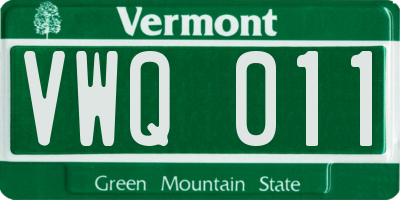VT license plate VWQ011