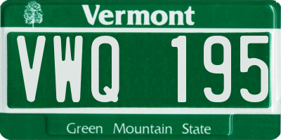 VT license plate VWQ195