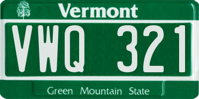 VT license plate VWQ321