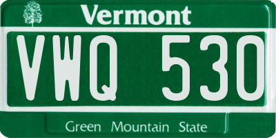 VT license plate VWQ530