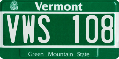VT license plate VWS108