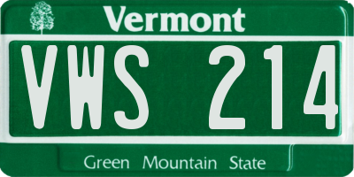 VT license plate VWS214