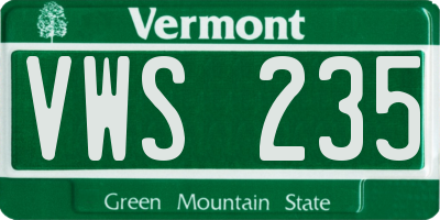 VT license plate VWS235