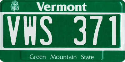 VT license plate VWS371