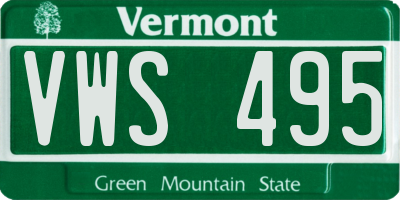 VT license plate VWS495