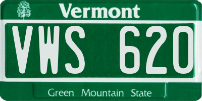 VT license plate VWS620