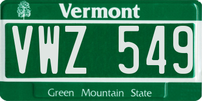 VT license plate VWZ549