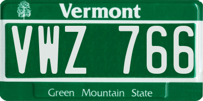 VT license plate VWZ766