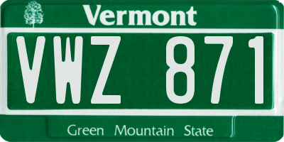 VT license plate VWZ871