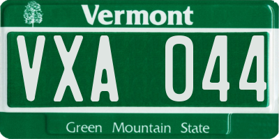 VT license plate VXA044