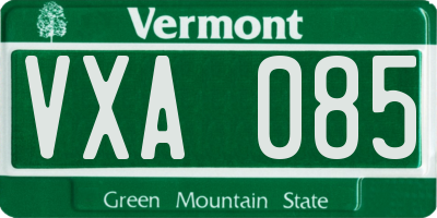 VT license plate VXA085