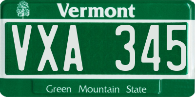 VT license plate VXA345
