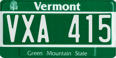 VT license plate VXA415