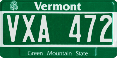 VT license plate VXA472