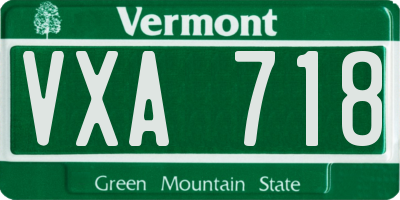 VT license plate VXA718