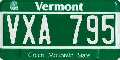VT license plate VXA795