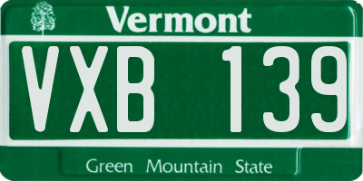 VT license plate VXB139