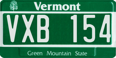 VT license plate VXB154