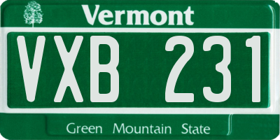 VT license plate VXB231