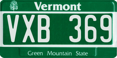 VT license plate VXB369