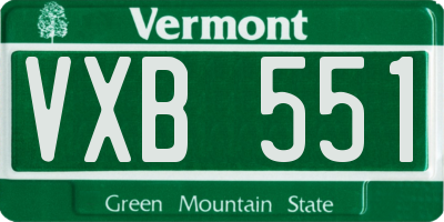 VT license plate VXB551