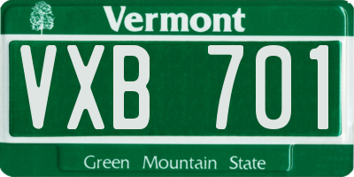 VT license plate VXB701