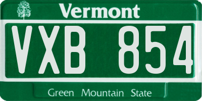 VT license plate VXB854