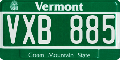 VT license plate VXB885