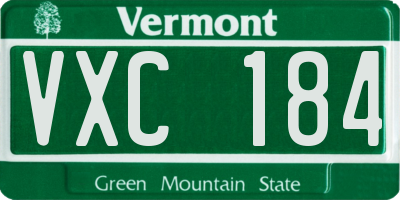 VT license plate VXC184