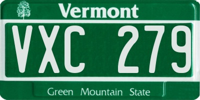 VT license plate VXC279