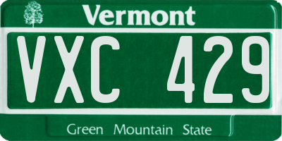 VT license plate VXC429