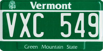 VT license plate VXC549