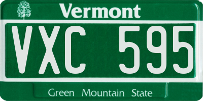 VT license plate VXC595