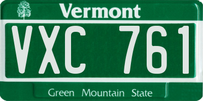 VT license plate VXC761