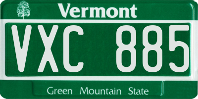 VT license plate VXC885