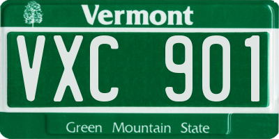 VT license plate VXC901