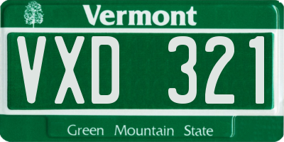 VT license plate VXD321