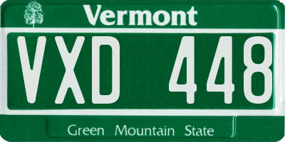VT license plate VXD448