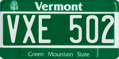 VT license plate VXE502