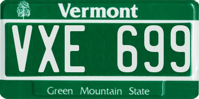 VT license plate VXE699