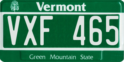 VT license plate VXF465