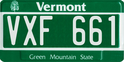 VT license plate VXF661