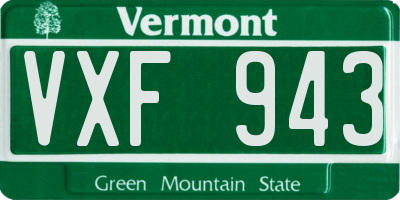 VT license plate VXF943