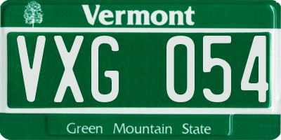 VT license plate VXG054
