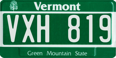 VT license plate VXH819
